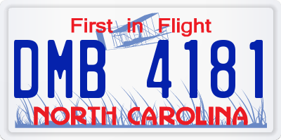 NC license plate DMB4181