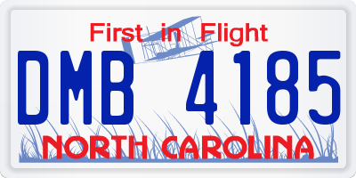 NC license plate DMB4185
