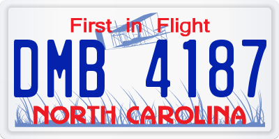 NC license plate DMB4187