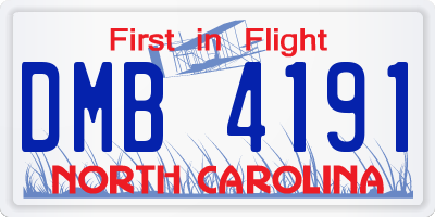 NC license plate DMB4191