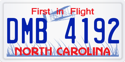NC license plate DMB4192