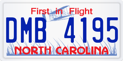 NC license plate DMB4195