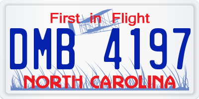 NC license plate DMB4197
