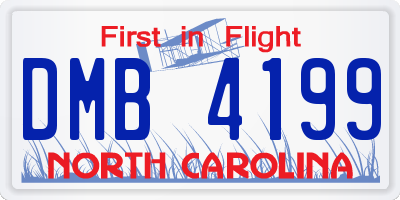 NC license plate DMB4199