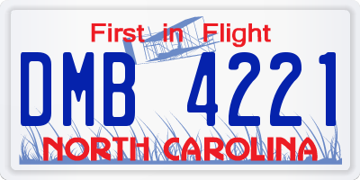 NC license plate DMB4221