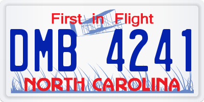 NC license plate DMB4241