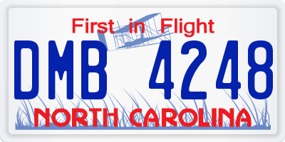 NC license plate DMB4248