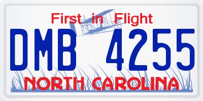 NC license plate DMB4255