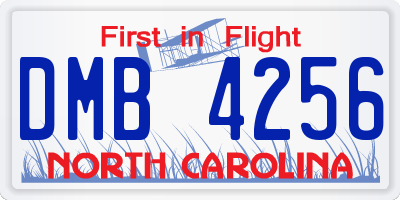 NC license plate DMB4256
