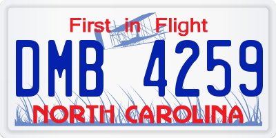 NC license plate DMB4259
