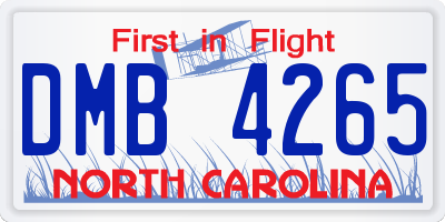 NC license plate DMB4265