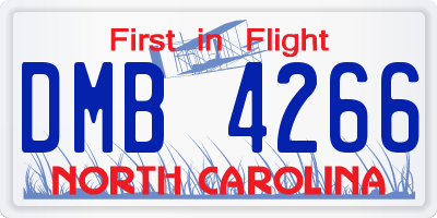 NC license plate DMB4266