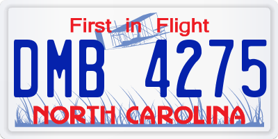 NC license plate DMB4275
