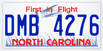 NC license plate DMB4276