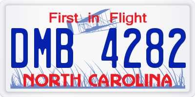 NC license plate DMB4282