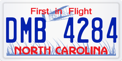 NC license plate DMB4284