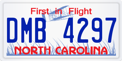 NC license plate DMB4297