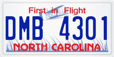 NC license plate DMB4301