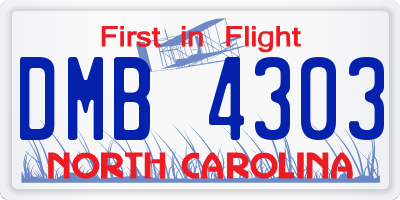 NC license plate DMB4303