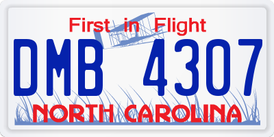 NC license plate DMB4307