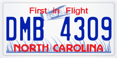 NC license plate DMB4309