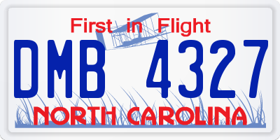 NC license plate DMB4327