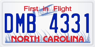 NC license plate DMB4331