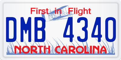 NC license plate DMB4340