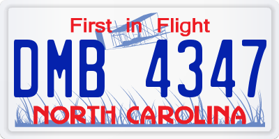 NC license plate DMB4347