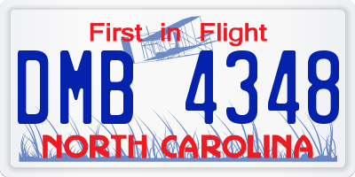 NC license plate DMB4348