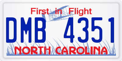 NC license plate DMB4351