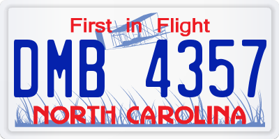 NC license plate DMB4357