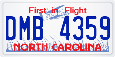 NC license plate DMB4359