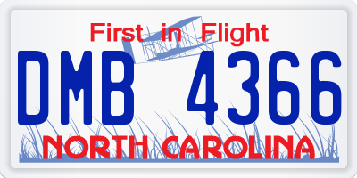 NC license plate DMB4366