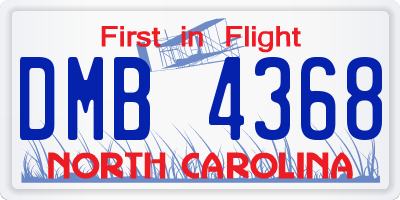 NC license plate DMB4368