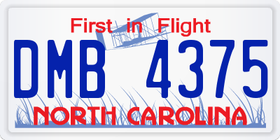 NC license plate DMB4375