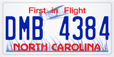 NC license plate DMB4384