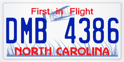 NC license plate DMB4386