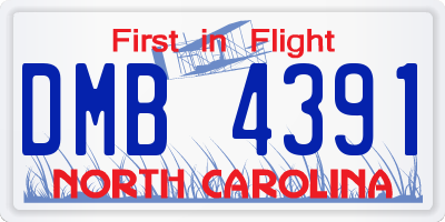 NC license plate DMB4391