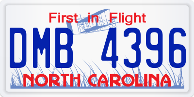 NC license plate DMB4396
