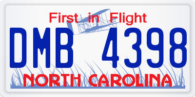 NC license plate DMB4398