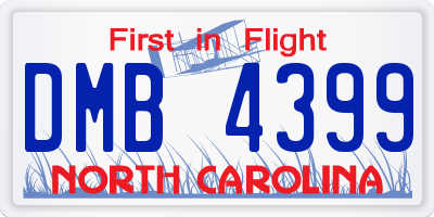 NC license plate DMB4399