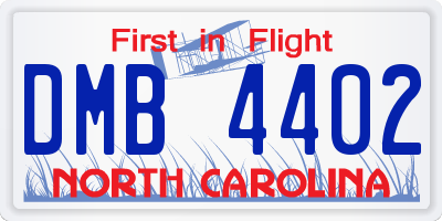 NC license plate DMB4402