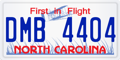 NC license plate DMB4404
