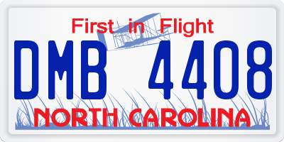 NC license plate DMB4408