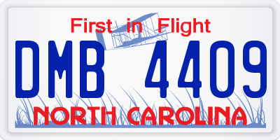 NC license plate DMB4409