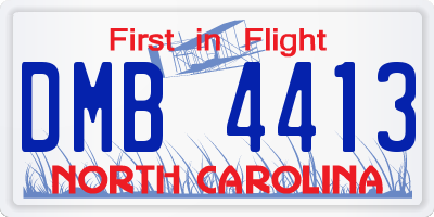 NC license plate DMB4413