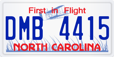 NC license plate DMB4415