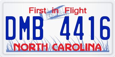 NC license plate DMB4416