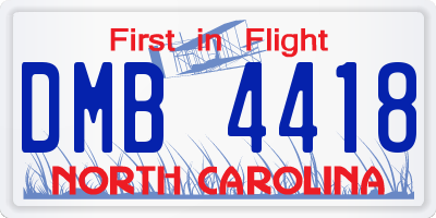 NC license plate DMB4418
